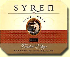 2001 Syren Pinot Noir  Central Otago