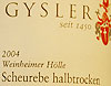 2004 Scheurebe Gysler Halbtrocken