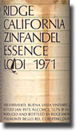 1971 Ridge Essence Zinfandel Lodi