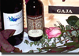 Flowers and vino